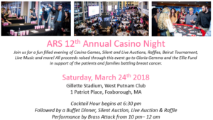 ARS 12th Casino Night -Foxboro, mA